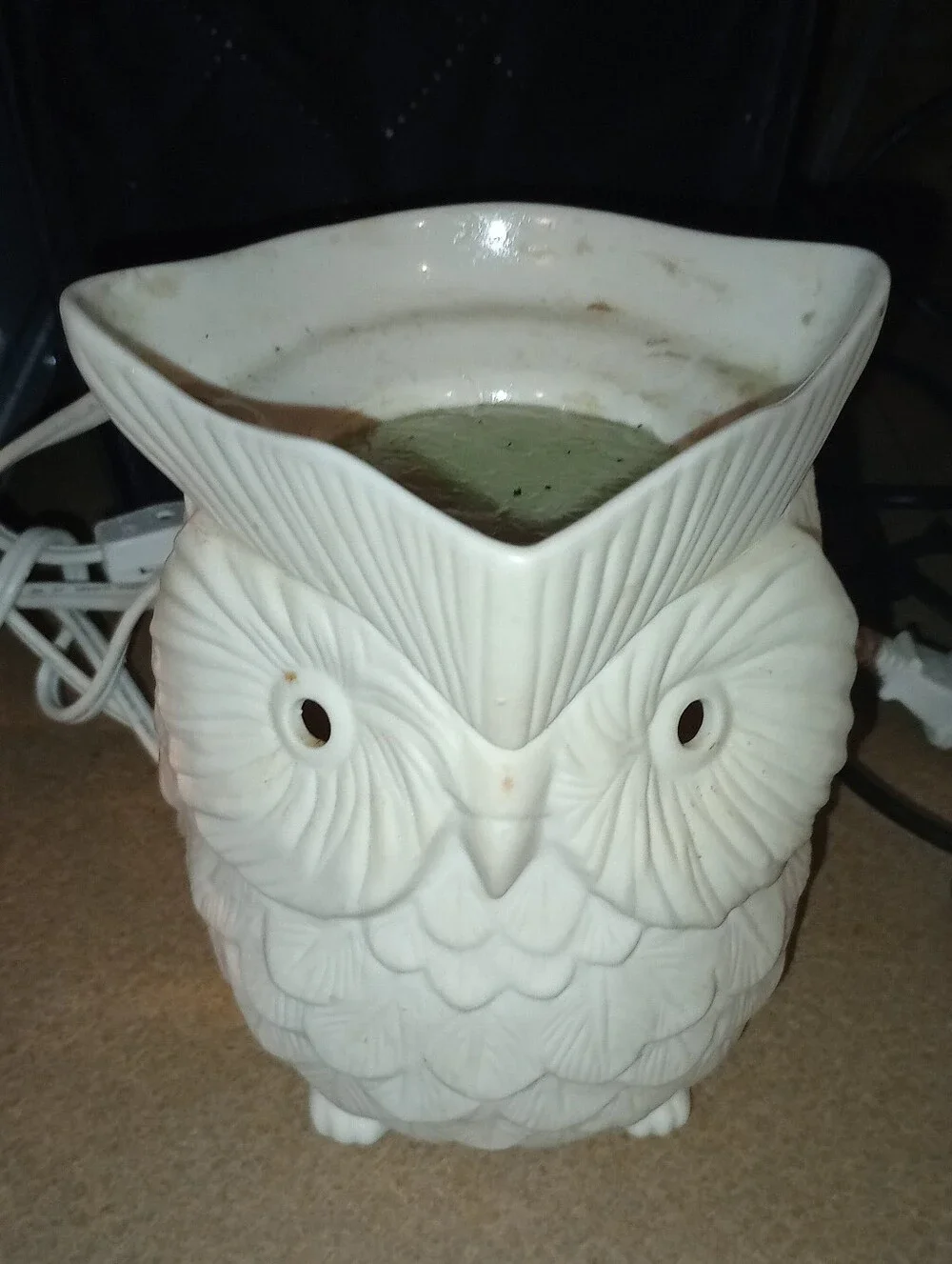 Scentsy White Owl Ceramic Wax Warmer - Decorative Home Art